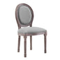 Emanate Vintage French Upholstered Fabric Dining Side Chair, Fabric Wood, Light Grey Gray 13727