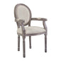 Emanate Vintage French Upholstered Fabric Dining Armchair, Fabric Wood, Beige 13728