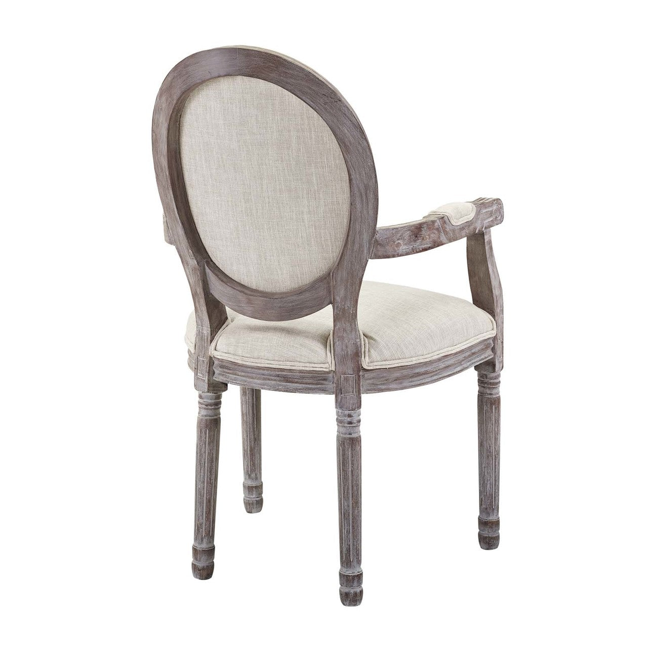 Emanate Vintage French Upholstered Fabric Dining Armchair, Fabric Wood, Beige 13728