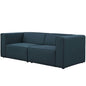 Mingle 2 Piece Upholstered Fabric Sofa Set, Fabric, Blue 13730