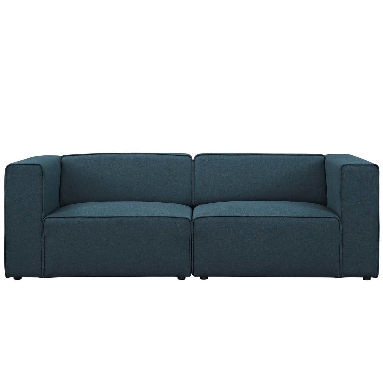 Mingle 2 Piece Upholstered Fabric Sofa Set, Fabric, Blue 13730