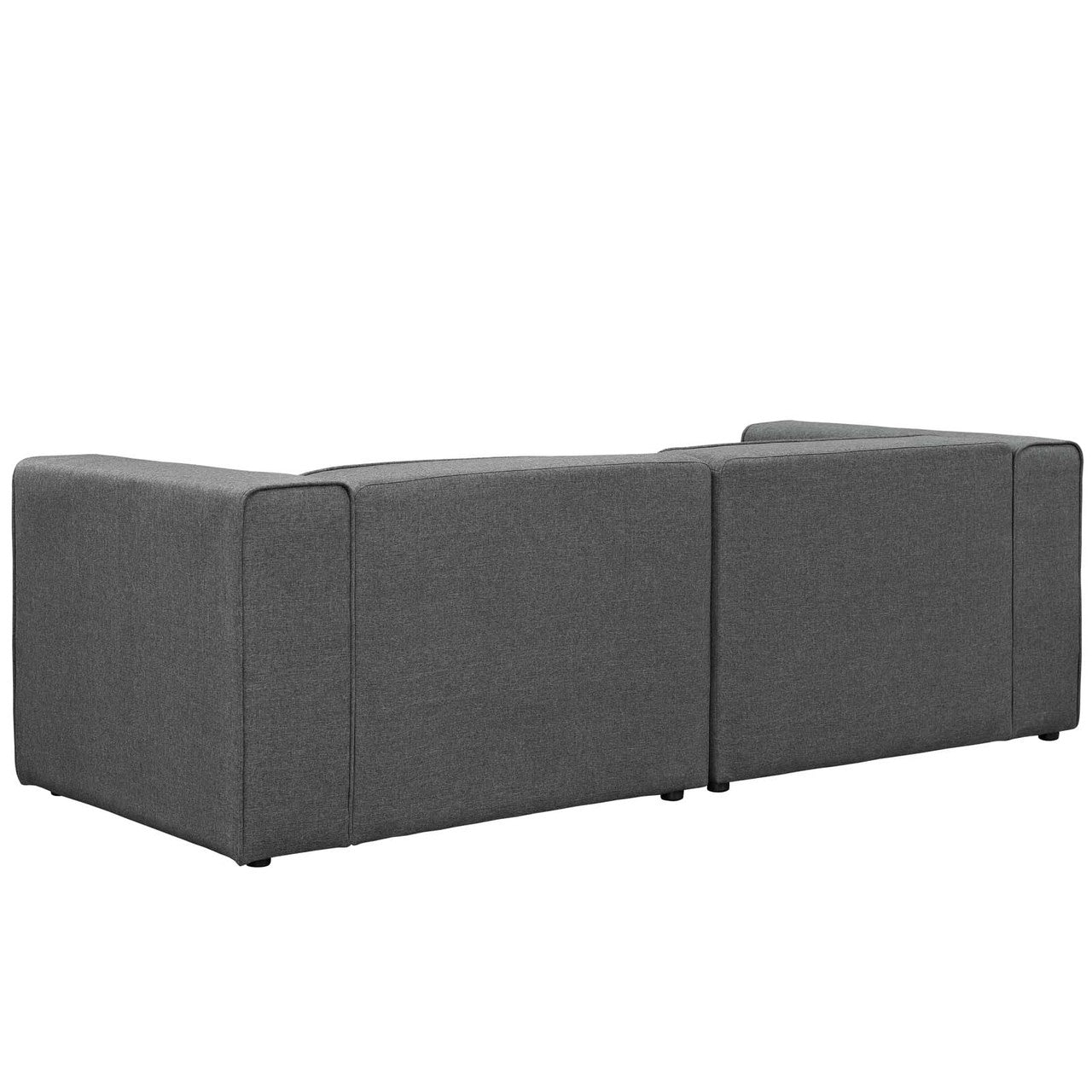 Mingle 2 Piece Upholstered Fabric Sofa Set, Fabric, Grey Gray 13731