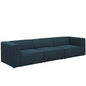 Mingle 3 Piece Upholstered Fabric Sofa Set, Fabric, Blue 13734