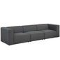 Mingle 3 Piece Upholstered Fabric Sofa Set, Fabric, Grey Gray 13735