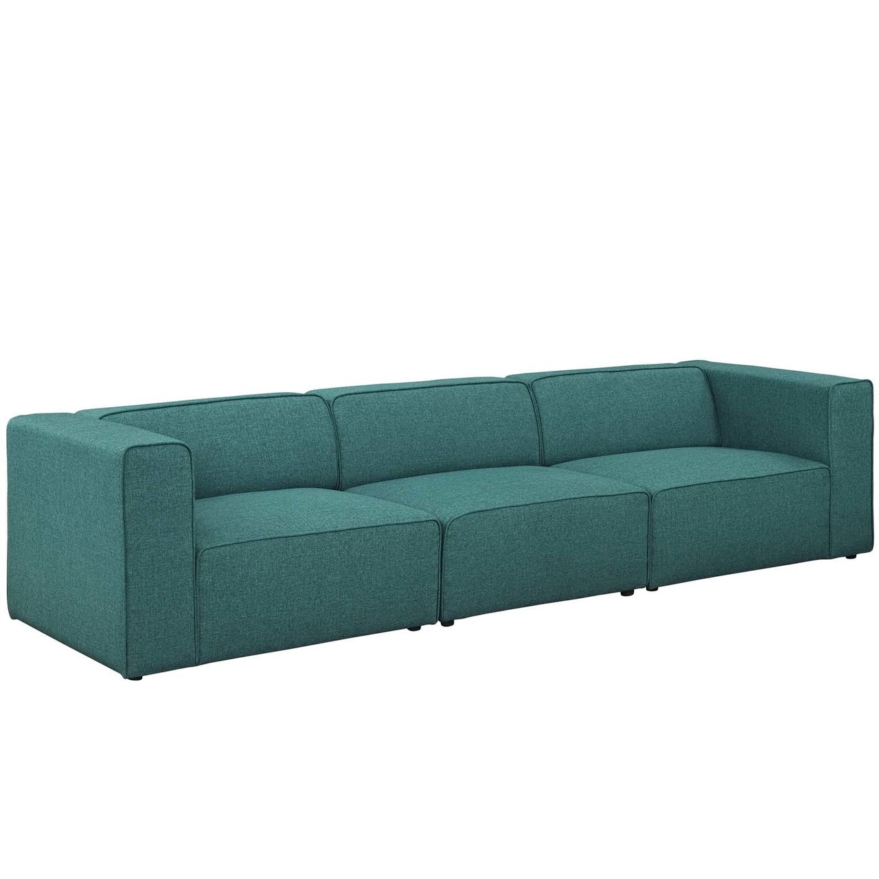 Mingle 3 Piece Upholstered Fabric Sofa Set, Fabric, Aqua Blue 13736
