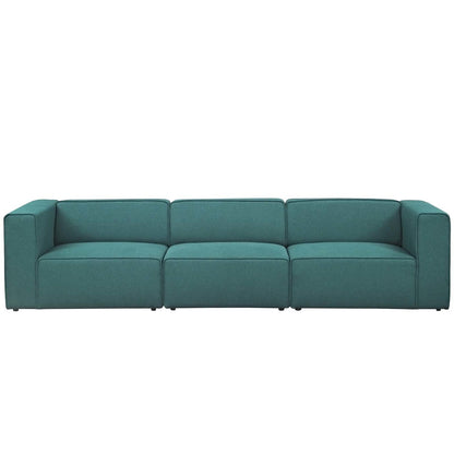 Mingle 3 Piece Upholstered Fabric Sofa Set, Fabric, Aqua Blue 13736