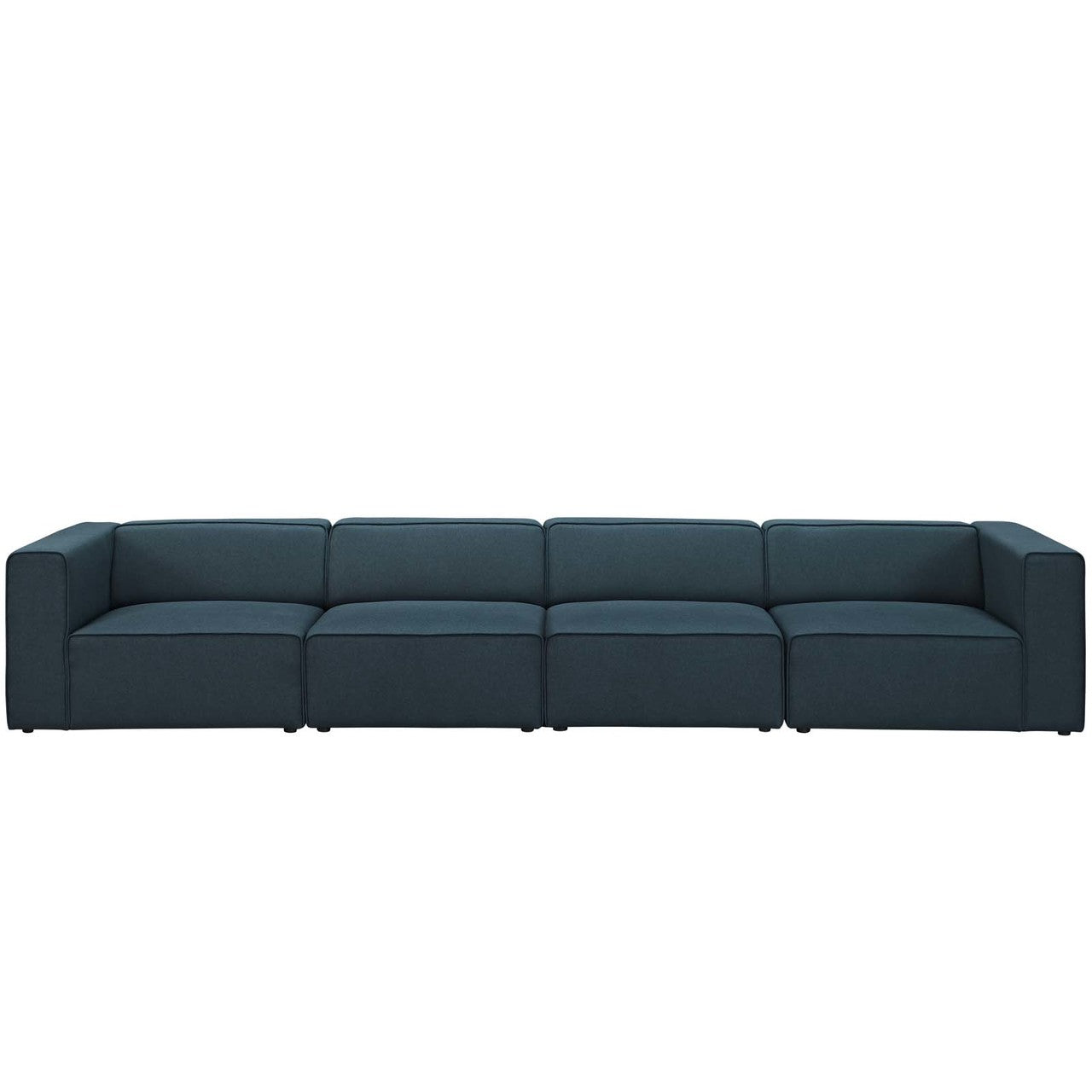 Mingle 4 Piece Upholstered Fabric Sofa Set, Fabric, Blue 13738