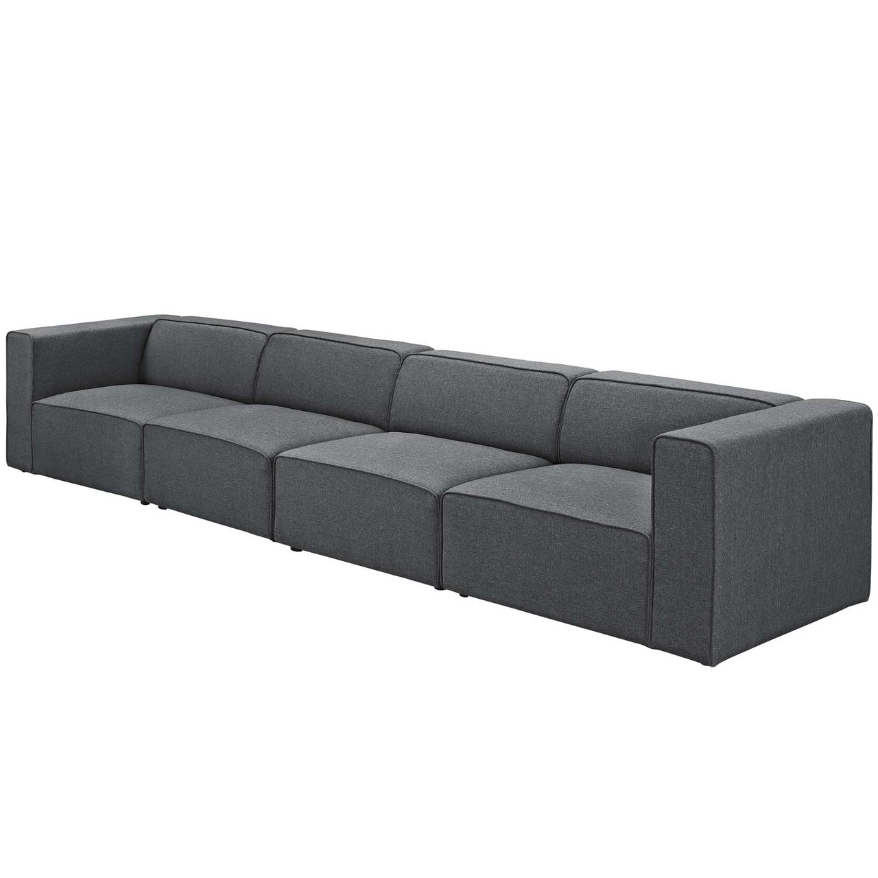 Mingle 4 Piece Upholstered Fabric Sofa Set, Fabric, Grey Gray 13739