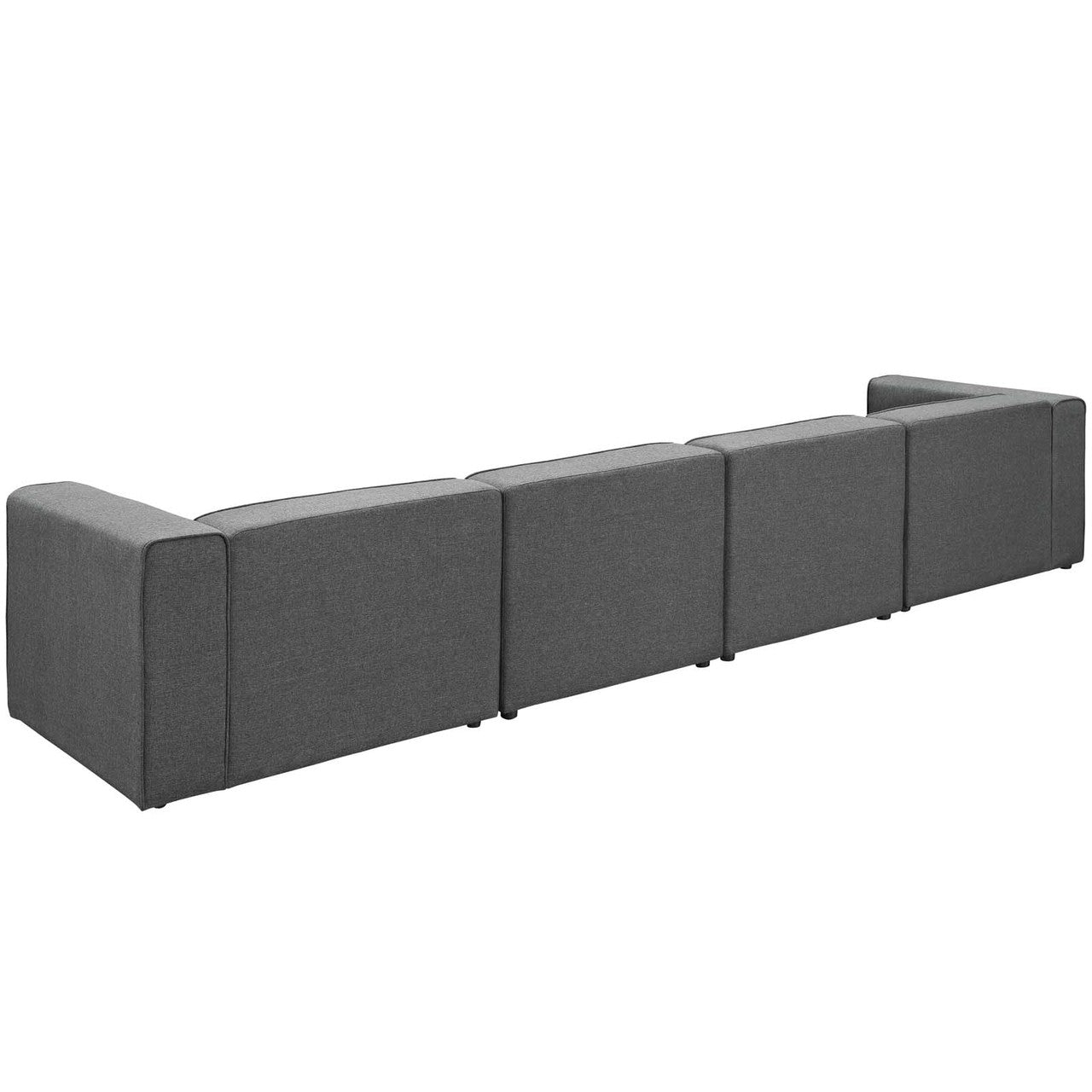 Mingle 4 Piece Upholstered Fabric Sofa Set, Fabric, Grey Gray 13739