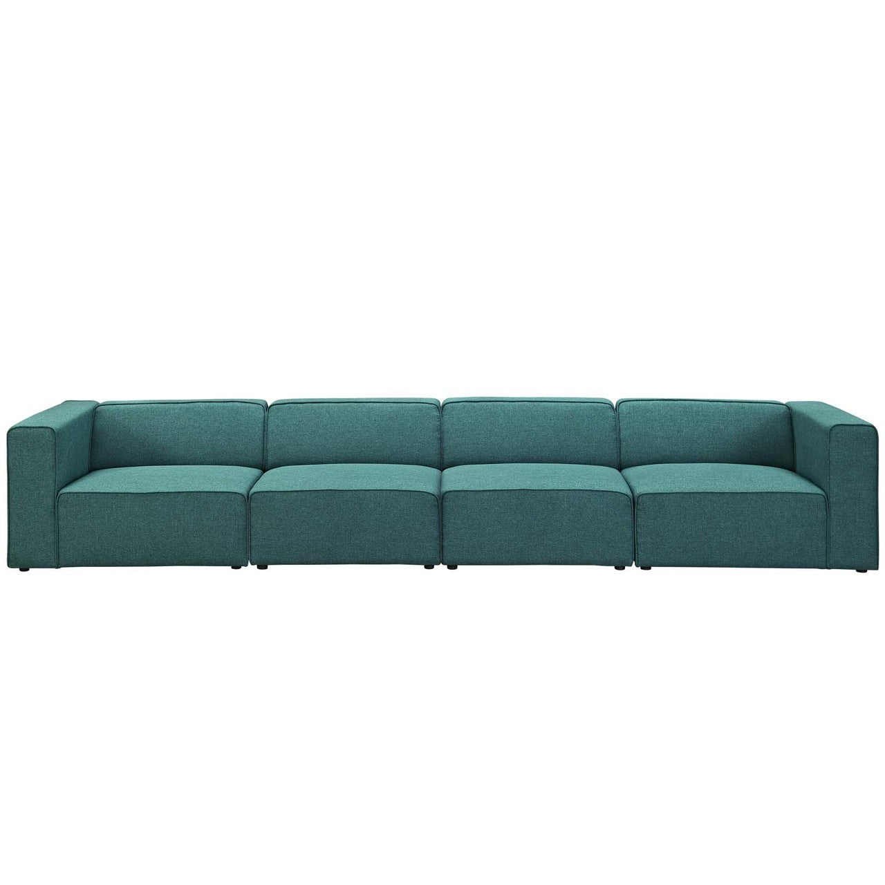 Mingle 4 Piece Upholstered Fabric Sofa Set, Fabric, Aqua Blue 13740