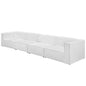 Mingle 4 Piece Upholstered Fabric Sofa Set, Fabric, White 13741