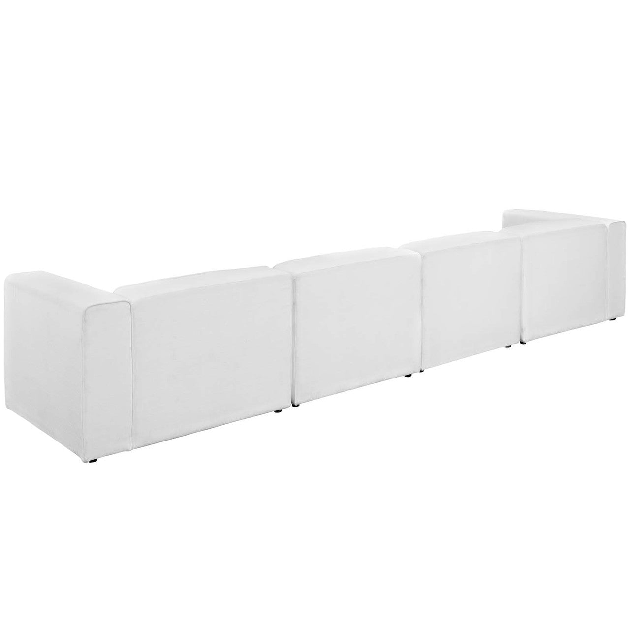 Mingle 4 Piece Upholstered Fabric Sofa Set, Fabric, White 13741