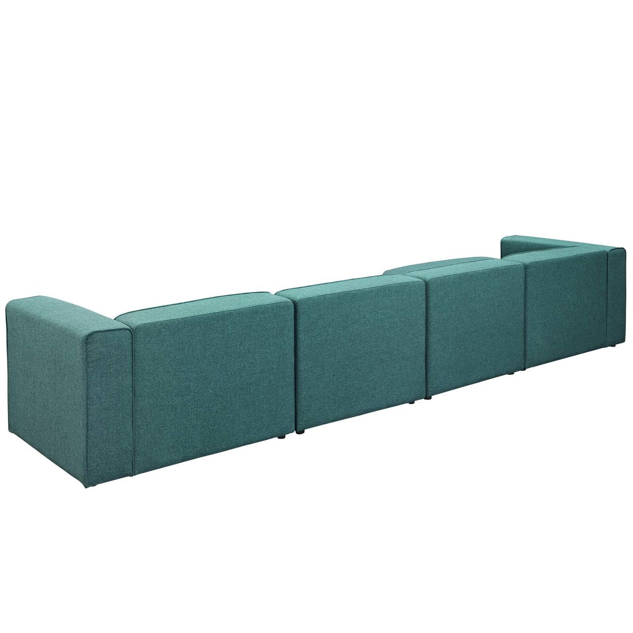 Mingle 5 Piece Upholstered Fabric Sectional Sofa Set, Fabric, Aqua Blue 13748