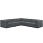 Mingle 5 Piece Upholstered Fabric Sectional Sofa Set, Fabric, Grey Gray 13751