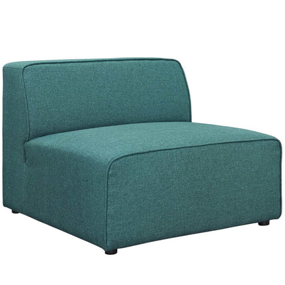 Mingle 5 Piece Upholstered Fabric Sectional Sofa Set, Fabric, Aqua Blue 13752