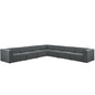 Mingle 7 Piece Upholstered Fabric Sectional Sofa Set, Fabric, Grey Gray 13755
