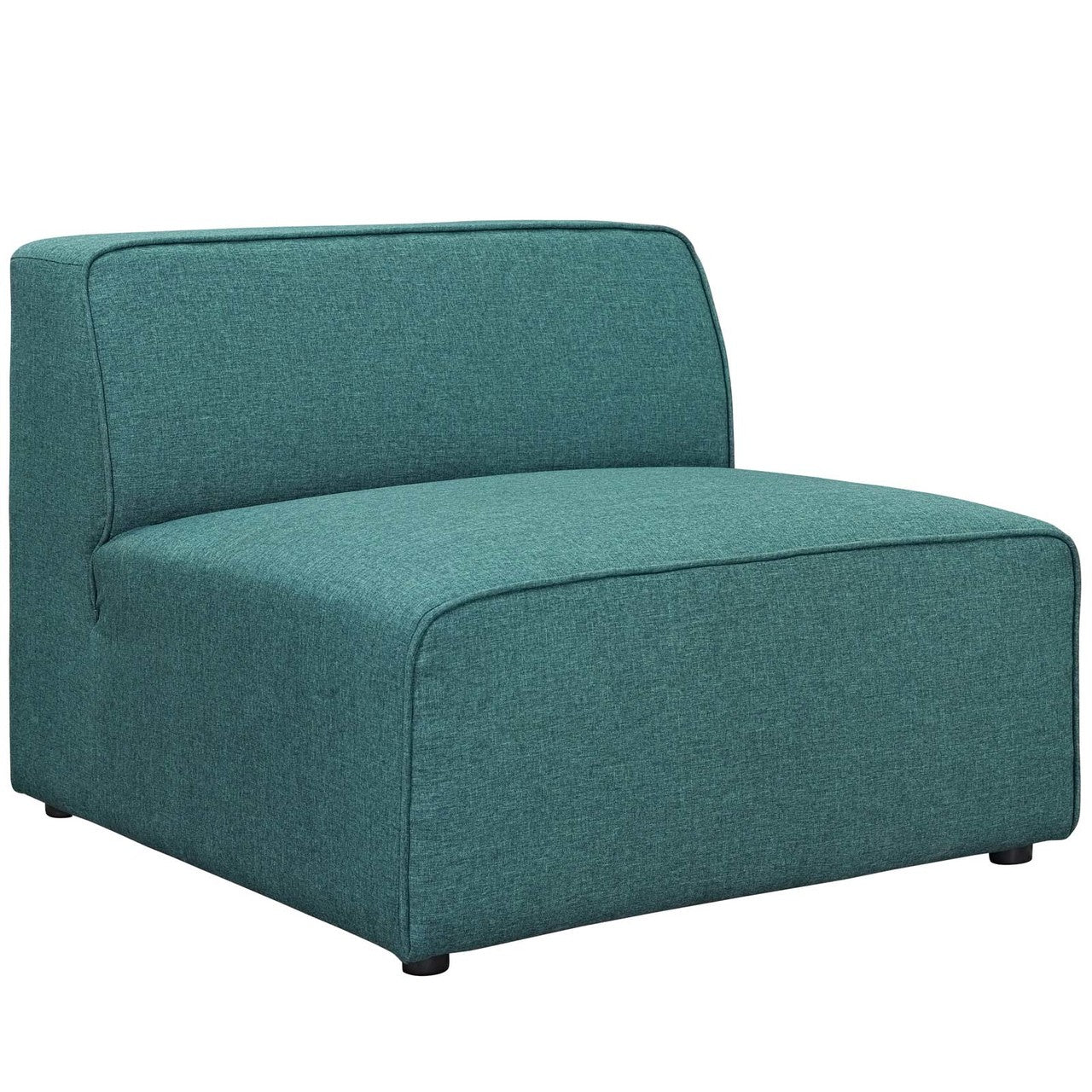 Mingle 7 Piece Upholstered Fabric Sectional Sofa Set, Fabric, Aqua Blue 13756