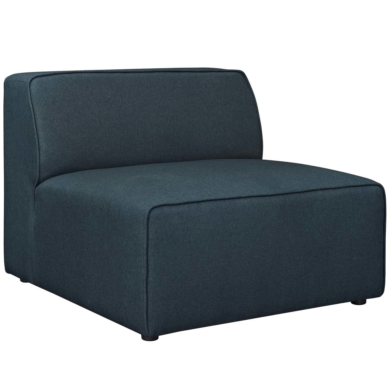 Mingle 5 Piece Upholstered Fabric Armless Sectional Sofa Set, Fabric, Blue 13758