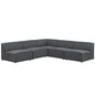 Mingle 5 Piece Upholstered Fabric Armless Sectional Sofa Set, Fabric, Grey Gray 13759