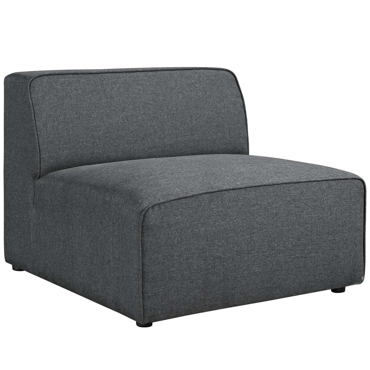 Mingle 5 Piece Upholstered Fabric Armless Sectional Sofa Set, Fabric, Grey Gray 13759