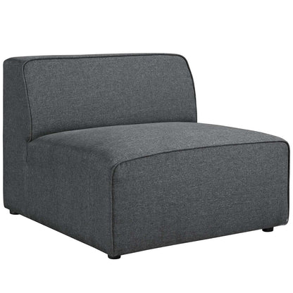 Mingle 5 Piece Upholstered Fabric Armless Sectional Sofa Set, Fabric, Grey Gray 13759