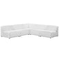 Mingle 5 Piece Upholstered Fabric Armless Sectional Sofa Set, Fabric, White 13761