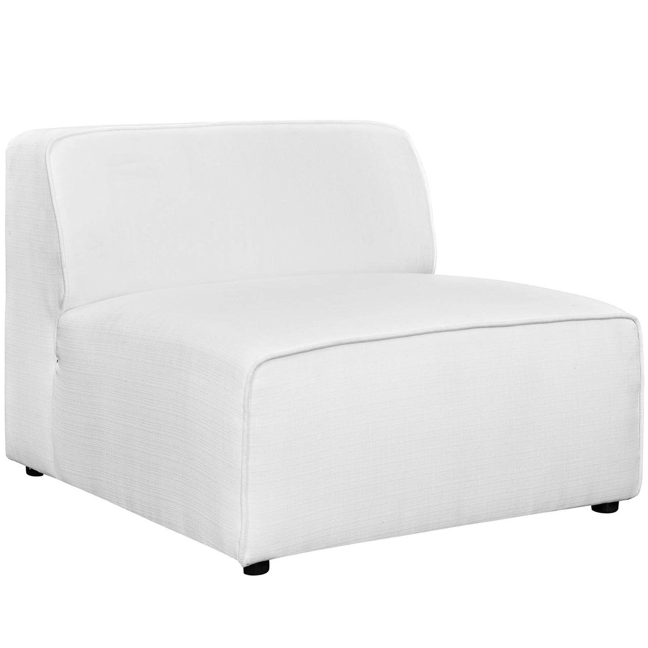 Mingle 5 Piece Upholstered Fabric Armless Sectional Sofa Set, Fabric, White 13761