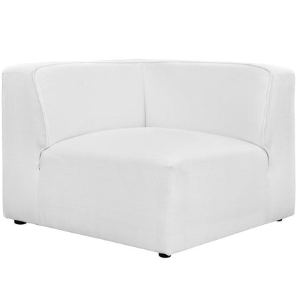 Mingle 5 Piece Upholstered Fabric Armless Sectional Sofa Set, Fabric, White 13761