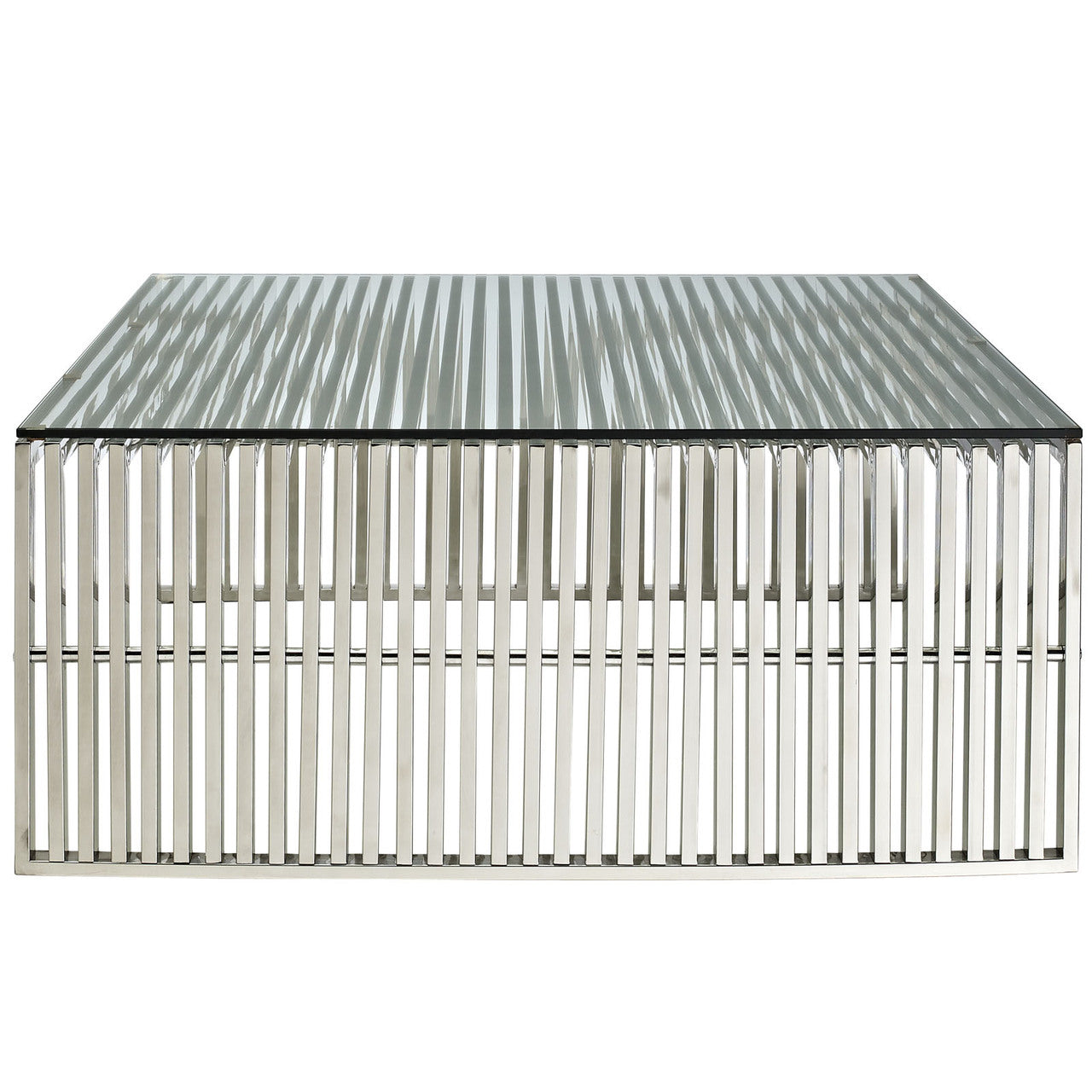 Gridiron Coffee Table in Silver
