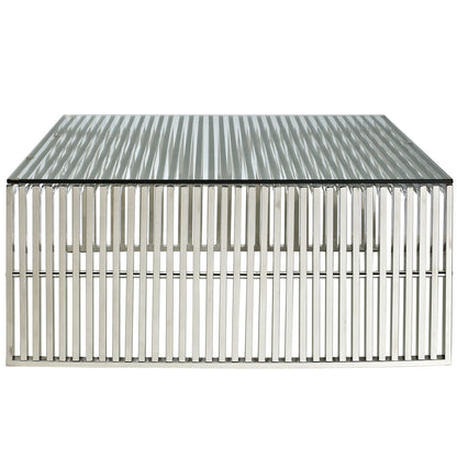 Gridiron Coffee Table in Silver