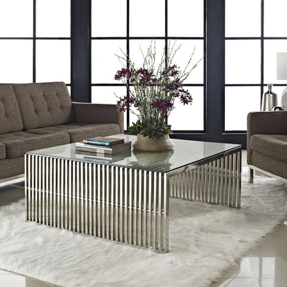 Gridiron Coffee Table in Silver