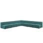 Mingle 7 Piece Upholstered Fabric Sectional Sofa Set, Fabric, Aqua Blue 13764