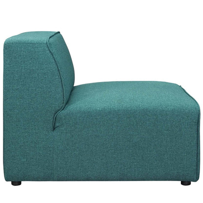Mingle 7 Piece Upholstered Fabric Sectional Sofa Set, Fabric, Aqua Blue 13764