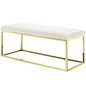 Anticipate Fabric Bench, Velvet Fabric Metal Steel, Gold Ivory 13785