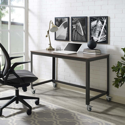 Vivify Computer Office Desk, Wood Metal Steel, Black 13787