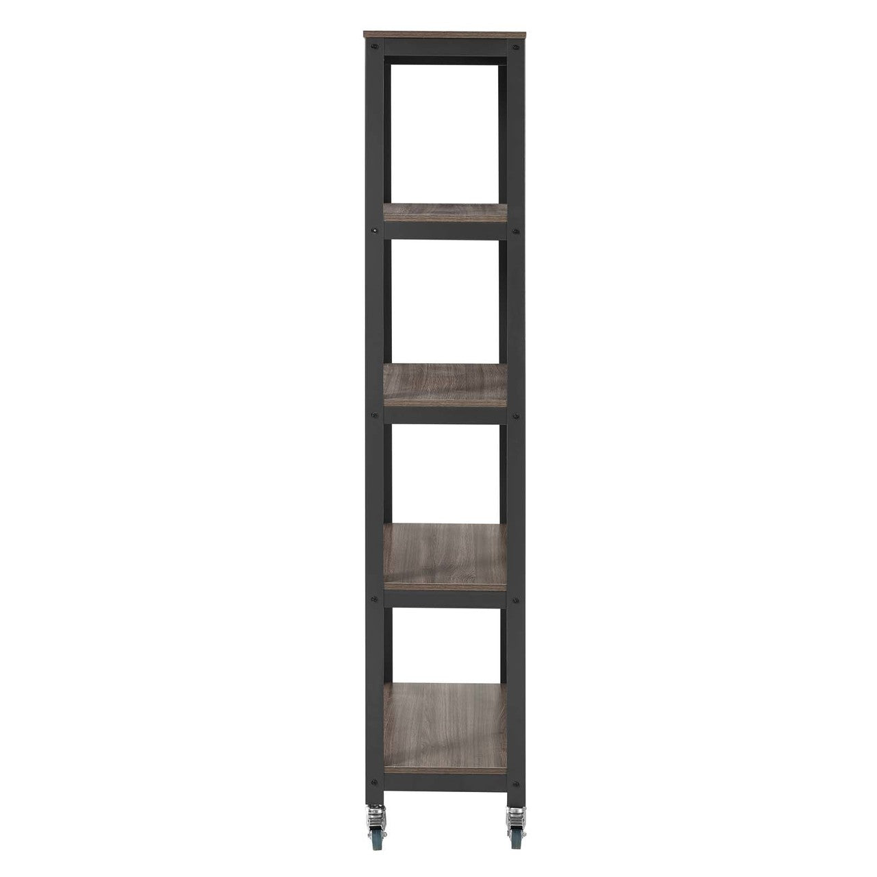 Vivify Bookcase, Wood Metal Steel, Black 13789