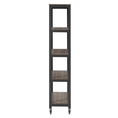 Vivify Bookcase, Wood Metal Steel, Black 13789