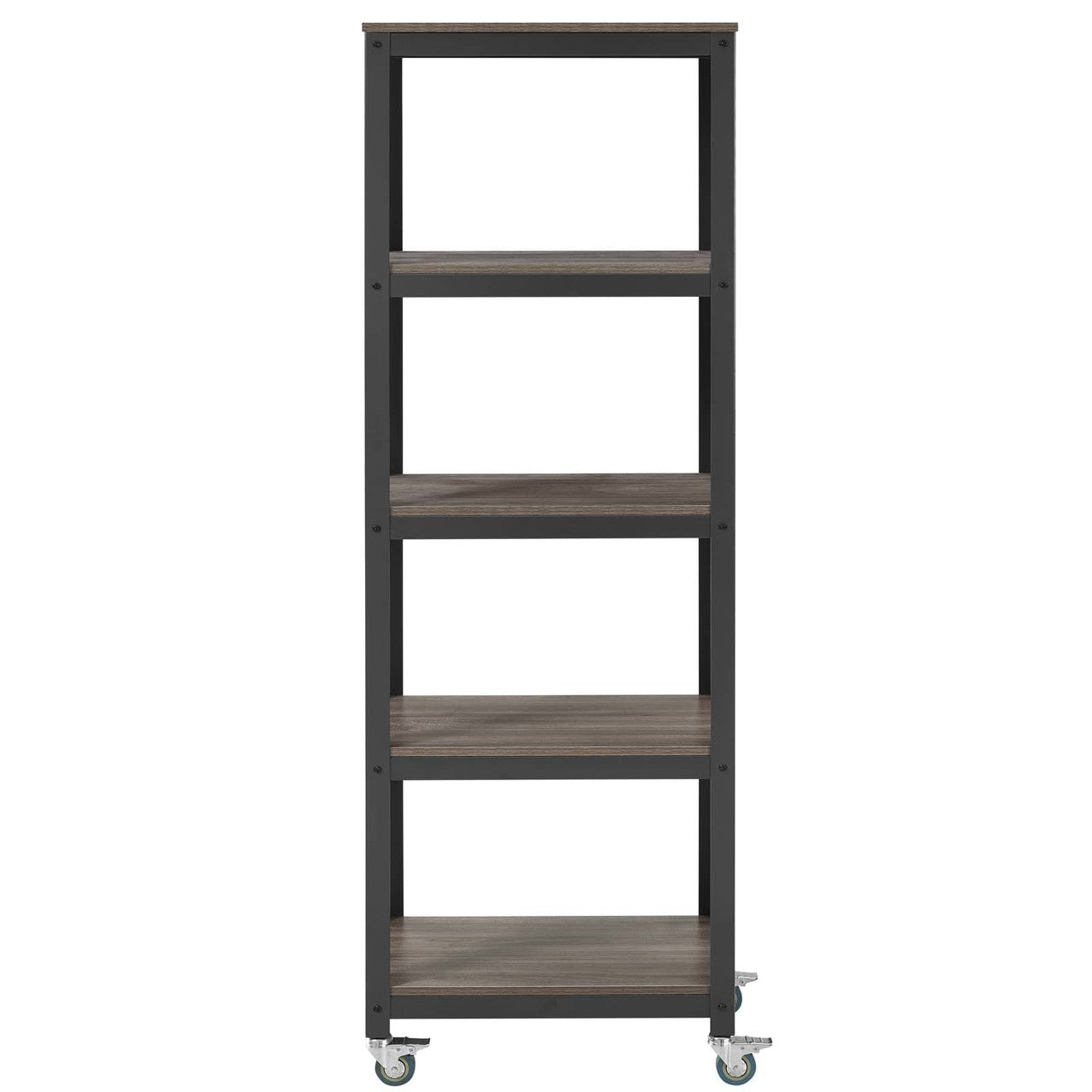 Vivify Bookcase, Wood Metal Steel, Black 13789