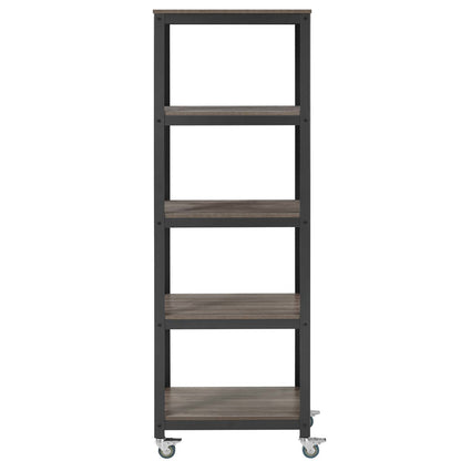 Vivify Bookcase, Wood Metal Steel, Black 13789