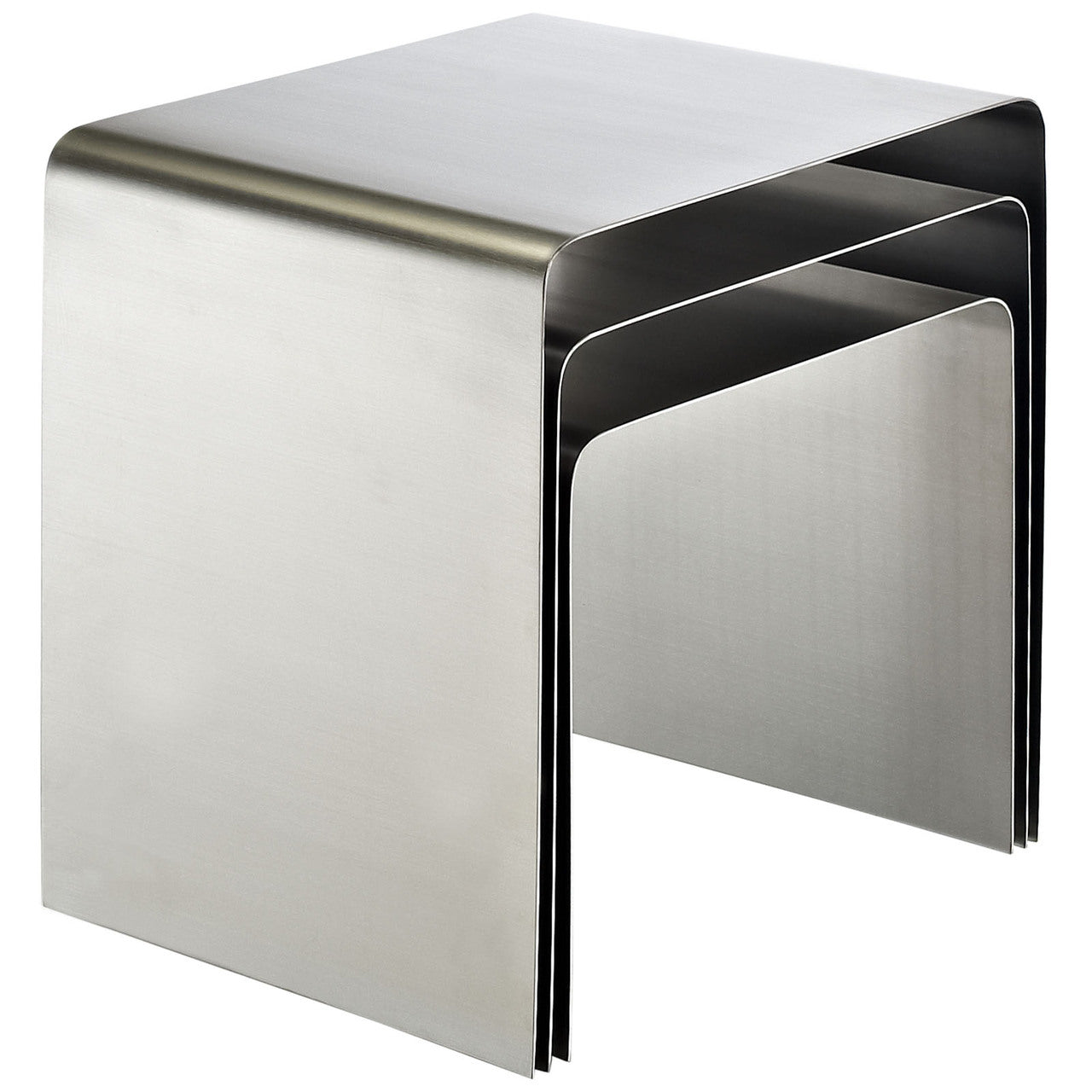 Rush Nesting Table in Silver