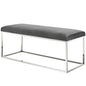Anticipate Velvet Bench, Velvet Fabric Metal Steel, Grey Gray 13818