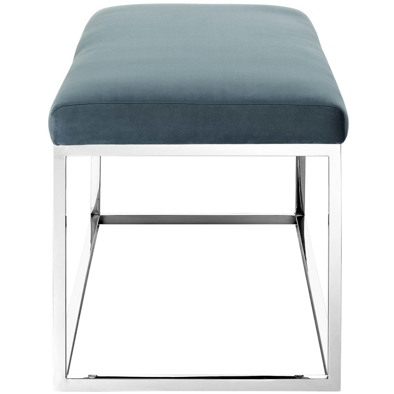 Anticipate Velvet Bench, Velvet Fabric Metal Steel, Blue 13819