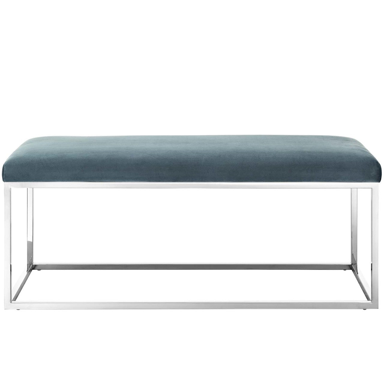Anticipate Velvet Bench, Velvet Fabric Metal Steel, Blue 13819