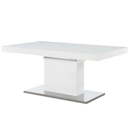 Vector Expandable Dining Table, Wood Metal Steel, White 13820