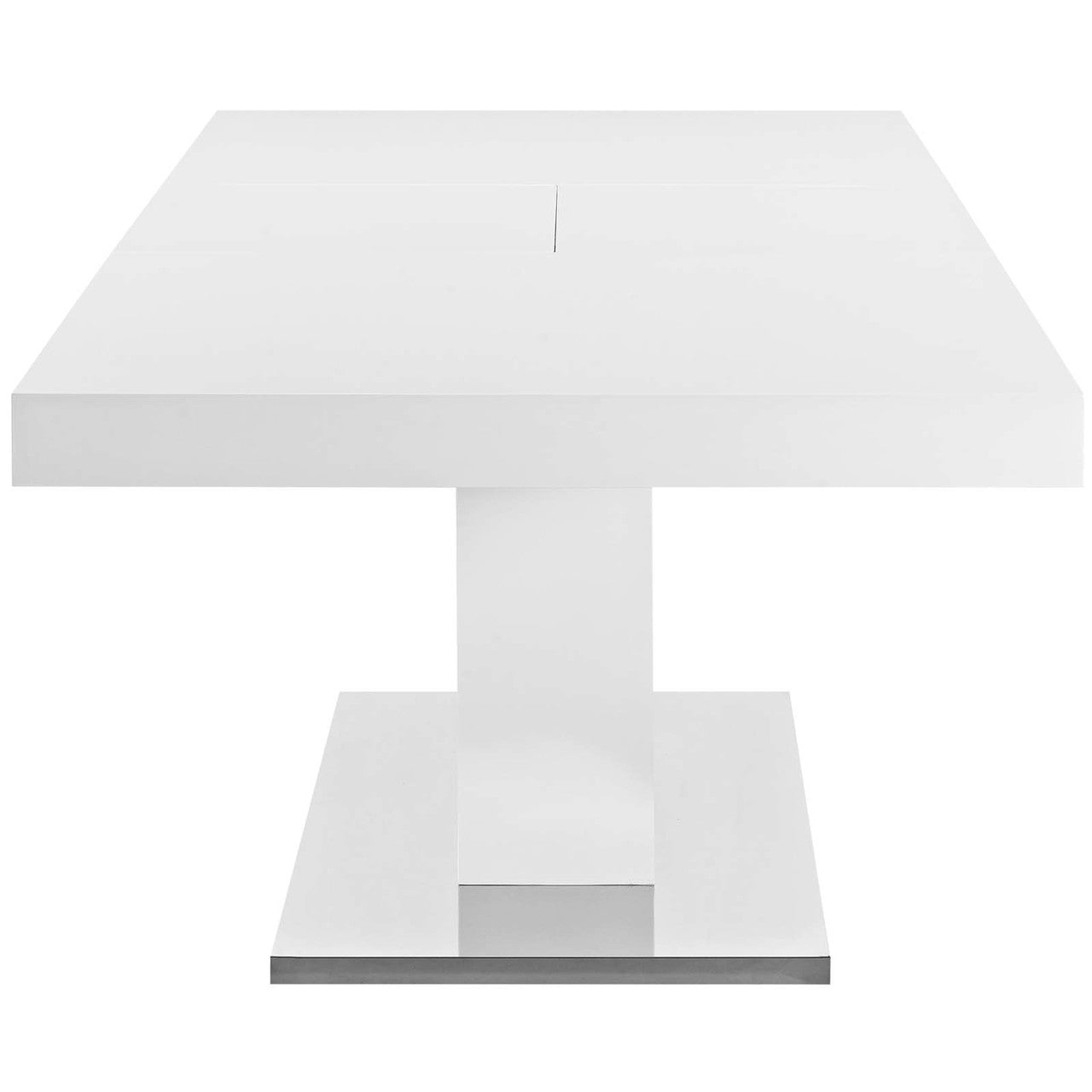 Vector Expandable Dining Table, Wood Metal Steel, White 13820