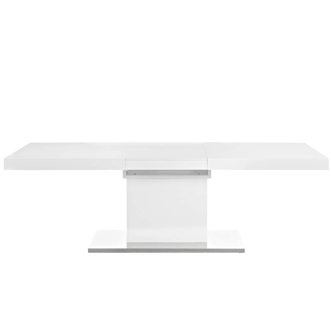 Vector Expandable Dining Table, Wood Metal Steel, White 13820