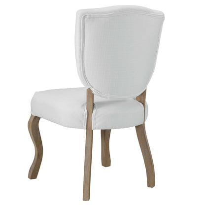 Array Vintage French Upholstered Dining Side Chair, Fabric, White 13829