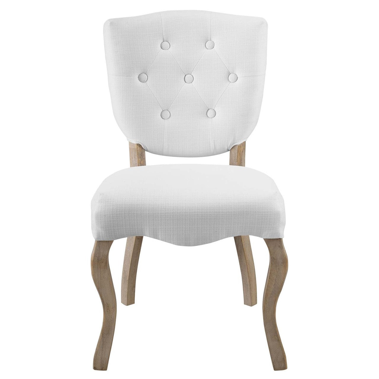 Array Vintage French Upholstered Dining Side Chair, Fabric, White 13829