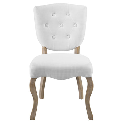 Array Vintage French Upholstered Dining Side Chair, Fabric, White 13829