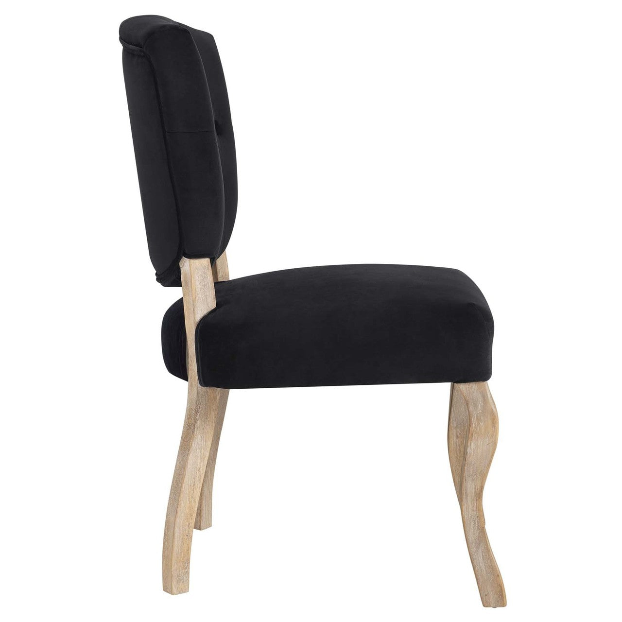 Array Vintage French Dining Side Chair, Velvet Fabric Metal Steel, Black 13835